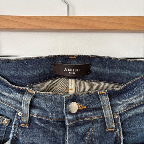 SOLD-Amiri slash jeans in classic deep indigo - Picture 4 of 9